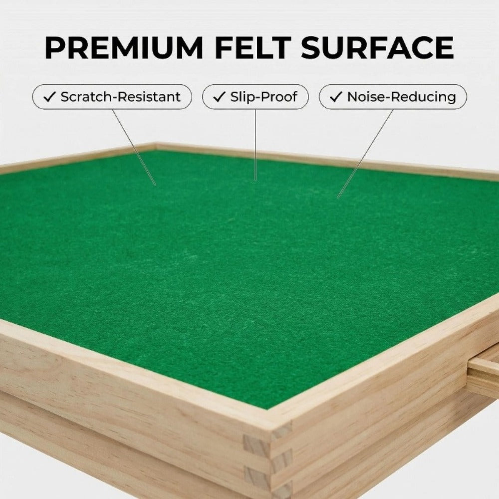 Foldable Multifunctional Game Table with Drawer Storage, Non-Slip Puzzle & Board Game Table for Home Office Camping, Space-Saving Portable Folding Table in Green