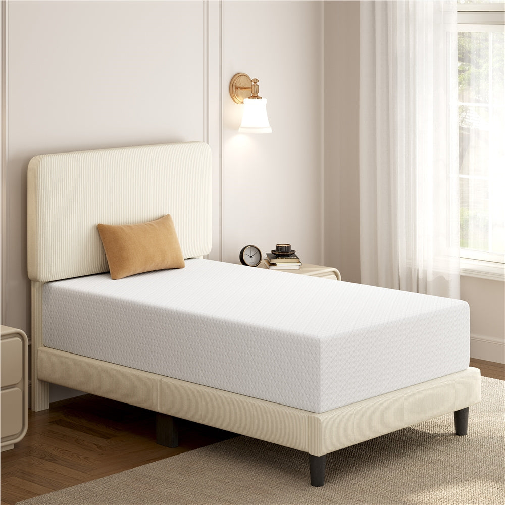 Costoffs 8/10/12in Gel Memory Foam Mattress, Medium Firm Bed with Green Tea Scent & 3-Layer Support for Dorm, Guest Room, Bunk Bed, Furniture for Home, Christmas Gift