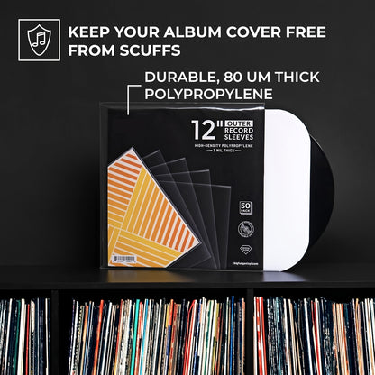 100/50/25pcs 12In LP Crystal Vinyl Record Outer Sleeves for Album Covers - 3 Mil Archival-Grade, 12.75"X12.75", Perfect Fit for Single/Double Lps & Gatefolds