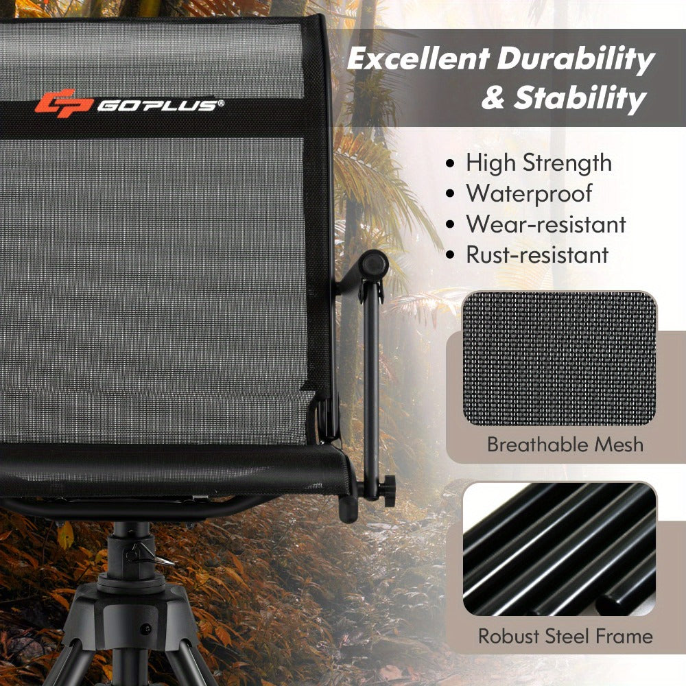 MULTIGOT Swivel Hunting Chair w/ 4 360° Adjustable Legs Folding Silent Swivel Blind Chair - For Hunters & Outdoors Enthusiasts -  Suitable for Camping, Hunting & Fishing -  Portable & Lightweight