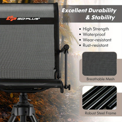 MULTIGOT Swivel Hunting Chair w/ 4 360° Adjustable Legs Folding Silent Swivel Blind Chair - For Hunters & Outdoors Enthusiasts -  Suitable for Camping, Hunting & Fishing -  Portable & Lightweight