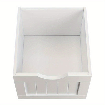 Bathroom Floor Cabinet with 4 Drawers & Cupboard, Side Storage Organizer with 2 Open Shelves, Freestanding Bathroom Vanity Cabinet for Small Spaces, White