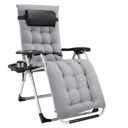 [Outdoor Camping Chair] 1/2Pack Zero Gravity Lounge Chairs For Outdoor Patio And Poolside With Pillows And Cup Holders - Foldable, Space-Saving, Easy To Carry, Outdoor Camping Chair, Suitable For Beach, Grass, Wild Camping