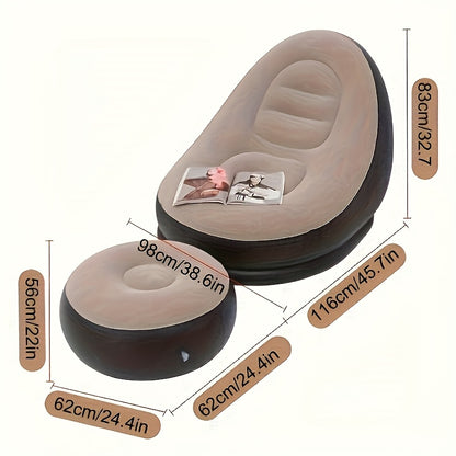 Nflatable Leisure Sofa - Portable Comfortable Lounge Chair, Suitable for Living Room, Office, Outdoor Picnicking and Camping, Foldable Design, Easy to Clean, Perfect for Home Decoration, Multi Functional Seating, Modern Leisure Lounge Chair