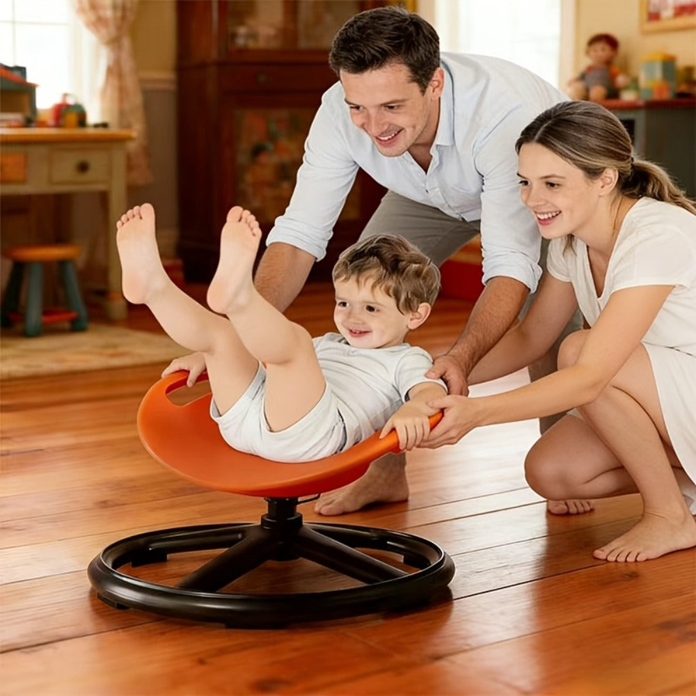 1 Autistic Children's Oversized Anti Spinning Sensory Chair - Blue And Orange Red, Sturdy Hard Plastic Frame with Anti Slip Base, Easy to Clean Surface, Ideal for Sensory Processing Disorders, Motor Skill Development, Concentration, Smooth Rotation