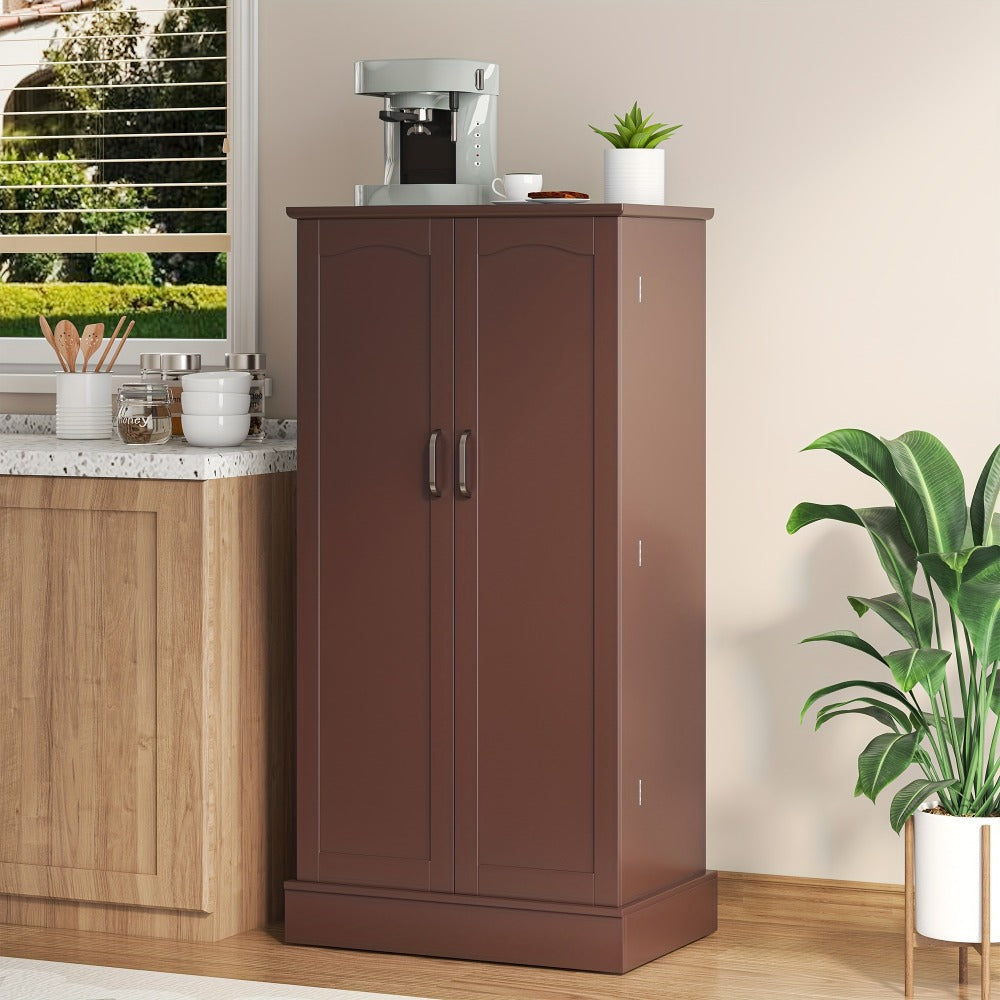 47 Inch Freestanding Pantry Cabinet with Adjustable Shelves - Kitchen Storage Cabinet Buffet Sideboard for Dining Room and Living Room