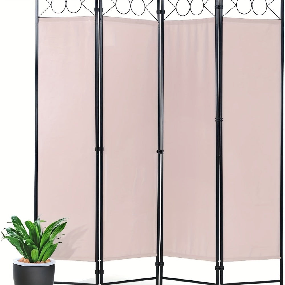 Room Divider 4 Panel Folding Privacy Screen Portable Partition Wall for Bedroom Living Room Home Office Studio Apartment 4 Colors Black Grey Tan Beige