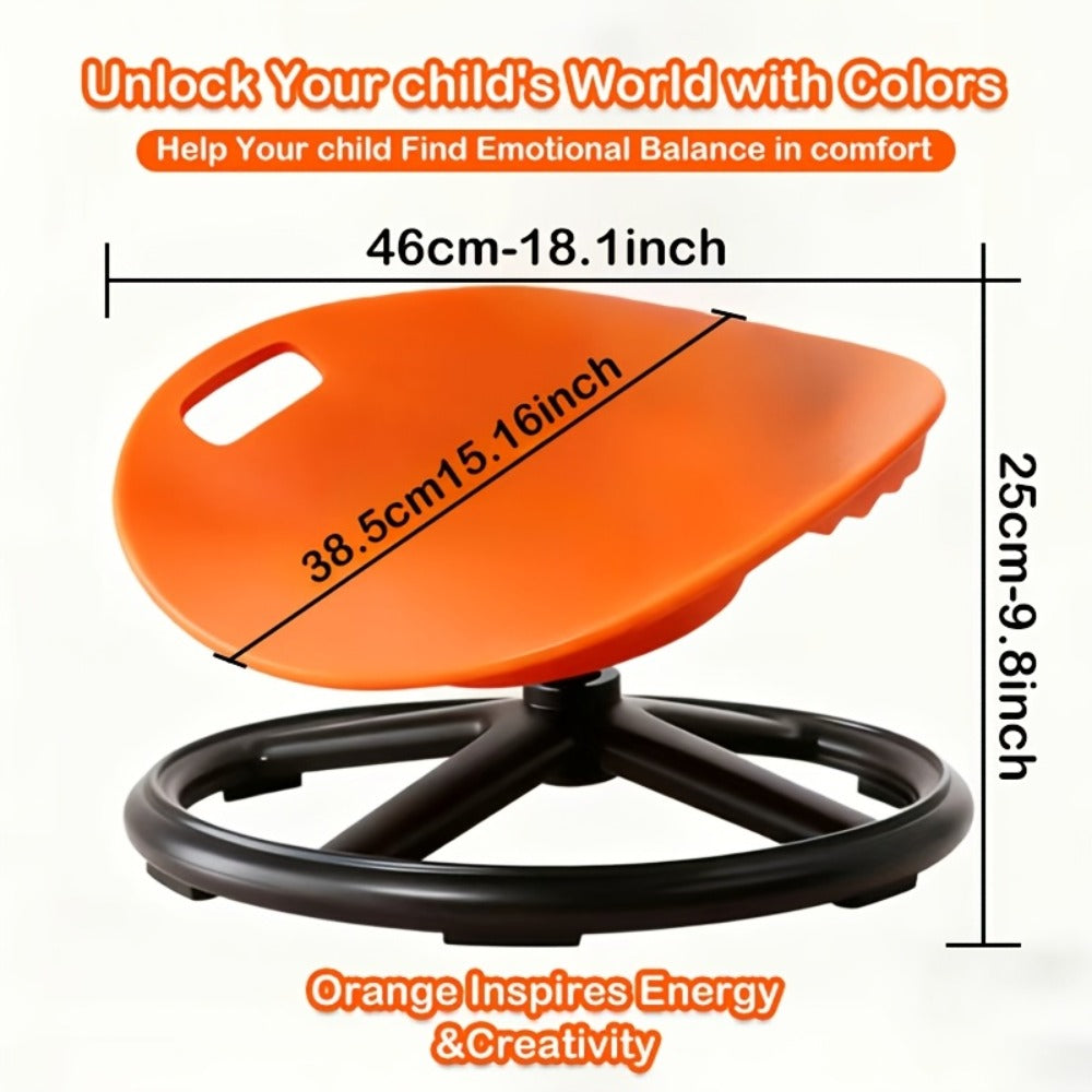 1 Autistic Children's Oversized Anti Spinning Sensory Chair - Blue And Orange Red, Sturdy Hard Plastic Frame with Anti Slip Base, Easy to Clean Surface, Ideal for Sensory Processing Disorders, Motor Skill Development, Concentration, Smooth Rotation