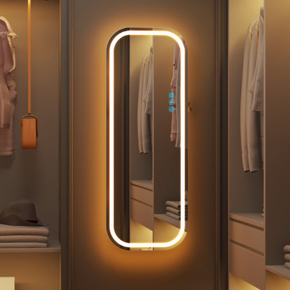 LED Jewelry Cabinet with Mirror - Lockable Arched Storage Organizer for Necklaces And Rings, Hanging Or Floor Standing