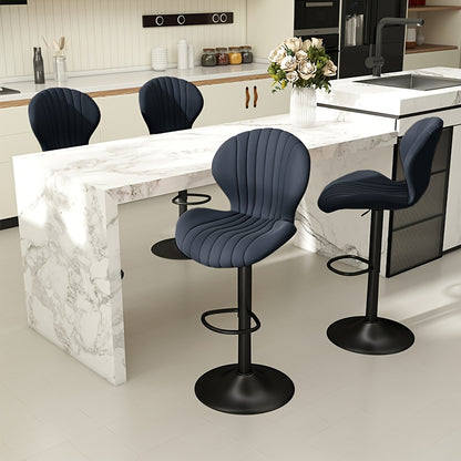 Bar Stools Set Of 1/2/3/4, Modern Swivel Bar Chairs, Barstools Counter Height with High Backrest, Artificial Leather, Easy 3-5 Minute Assembly for Bar, Kitchen, Dining Room.