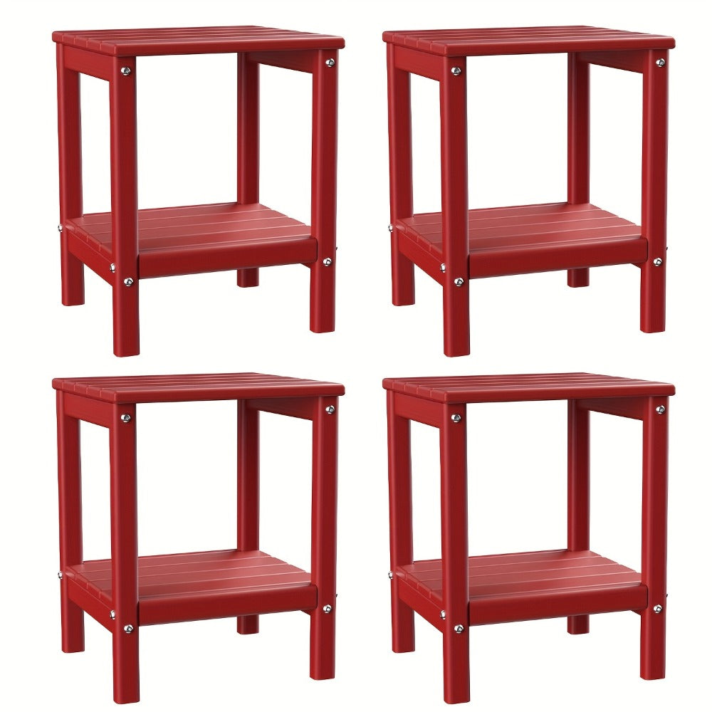 HDPE Adirondack Side Table Outdoor – Weather Resistant Rectangular End Table 15"x14"x18" for Adirondack Chair, Patio, Pool, Garden & Camping – 9 Colors, 1/2/4 Pack