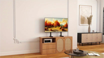 Universal TV Stand with Cable Management, Height Adjustable Legs for 37-92 Inch Flat/Curved Tvs, T
