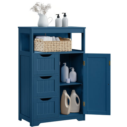 Costoffs Bathroom Storage Cabinet with Drawers, Moisture-Resistant Modern Cabinet Organizer with Multiple Tiers Shelves Storage, Easy-Clean Surface Bathroom Cabinet for Bathroom Living Room