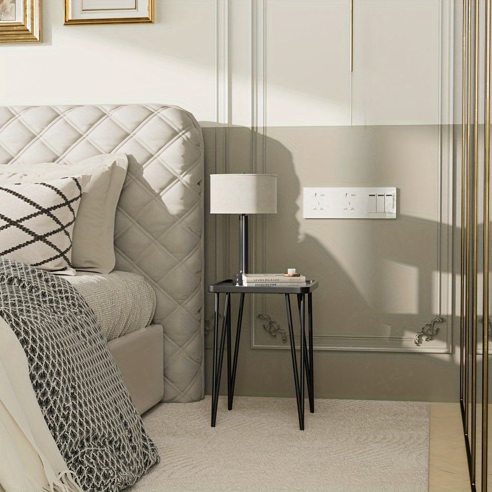 Metal End Table, Small Square Side Table For Small Spaces - Indoor & Outdoor Use - For Living Room, Bedroom, Sofa Side - Perfect Gift for Housewarming