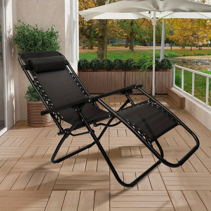 Zero Gravity Recliner Chair Portable Folding Lounge Chair with Adjustable Pillow for Beach Camping Patio Outdoor – Lightweight Foldable Reclining Chair 26 & 29 Inch, Free US Shipping