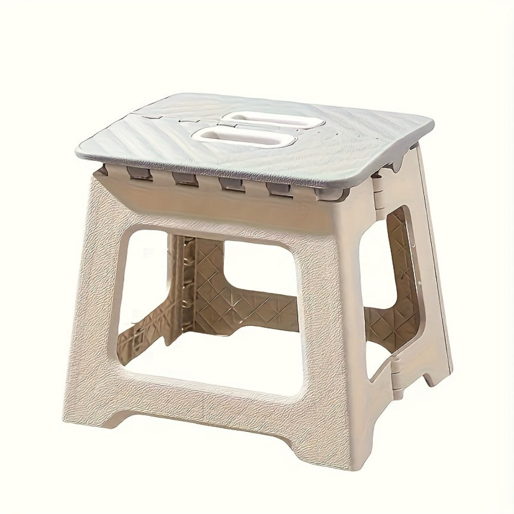 Folding Step Stool 300 LB Capacity with Handle, 9 Inch Non-Slip Foldable Foot Stool for Adults Kids Seniors, Portable Plastic Stepping Stool for Bathroom Kitchen Bedroom Outdoor Travel Camping