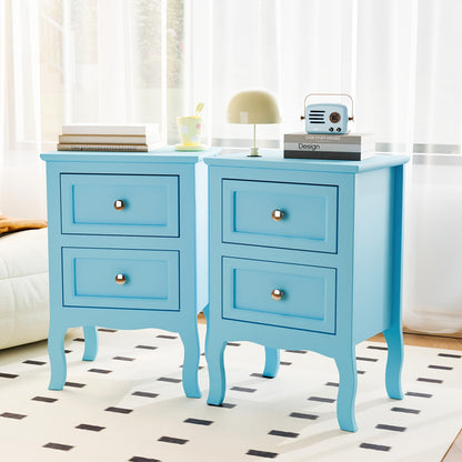 [Nightstand with Drawers] Bonnlo Nightstand for Bedrooms, Small Bed Side Table with Drawers for Small Spaces