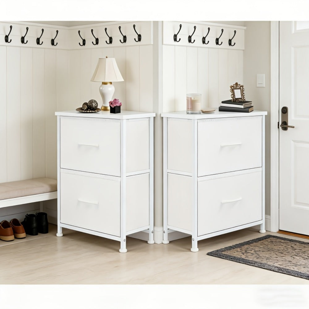 Hallway Storage Cabinet with Fabric Drawers - Metal Frame Dresser Organizer 2 4 or 8 Drawer Options for Home Bedroom Office Apartment Living Room