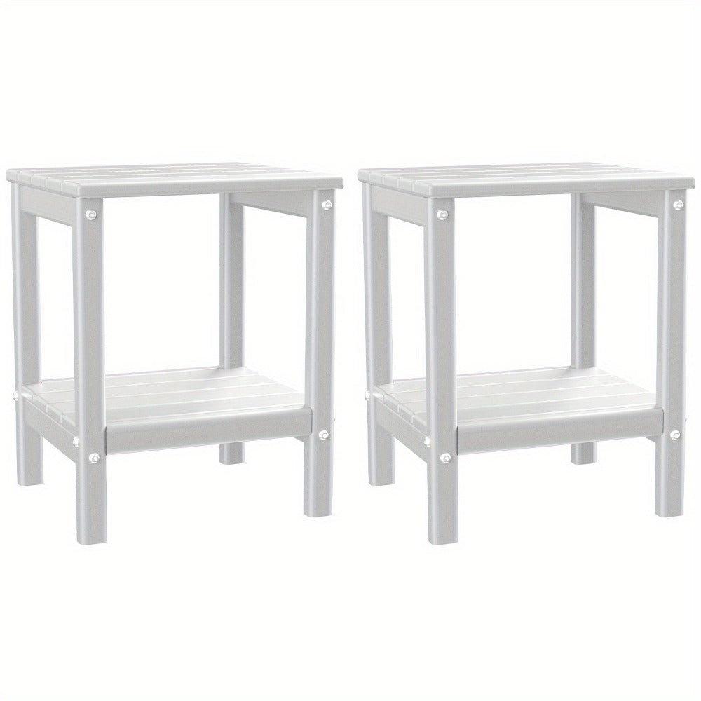 HDPE Adirondack Side Table Outdoor – Weather Resistant Rectangular End Table 15"x14"x18" for Adirondack Chair, Patio, Pool, Garden & Camping – 9 Colors, 1/2/4 Pack