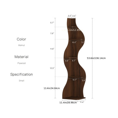 5 Tier Corner Bookshelf Wall-Mounted Bookcase, Freestanding Corner Storage Rack for Living Room Bedroom Office, Modern Stylish Display Shelf in 10 Colors