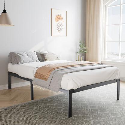 Metal Platform Bed Frame with Under Bed Storage 12 14 16 18 Inch Height Steel Slat Support No Box Spring Needed Twin Twin XL King Bedroom Furniture