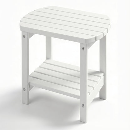 Adirondack Side Table 16.5" Outdoor Side Table HDPE Plastic Double Adirondack End Table  Table for Patio
