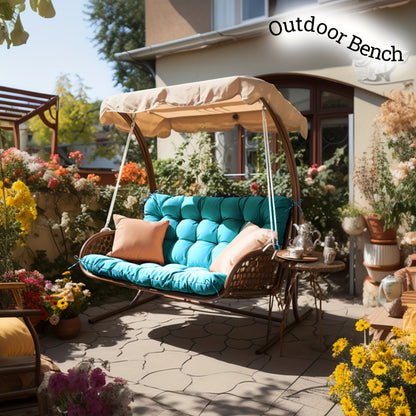 60X40 Inches Porch Swing Cushions, Patio Furniture Cushions with Straps And Backrest, 5" Thick, Outdoor Christmas Decoration, Christmas Gift, Outdoor Cushions for Patio Furniture, for Backyard And Garden (Swing Not Included)