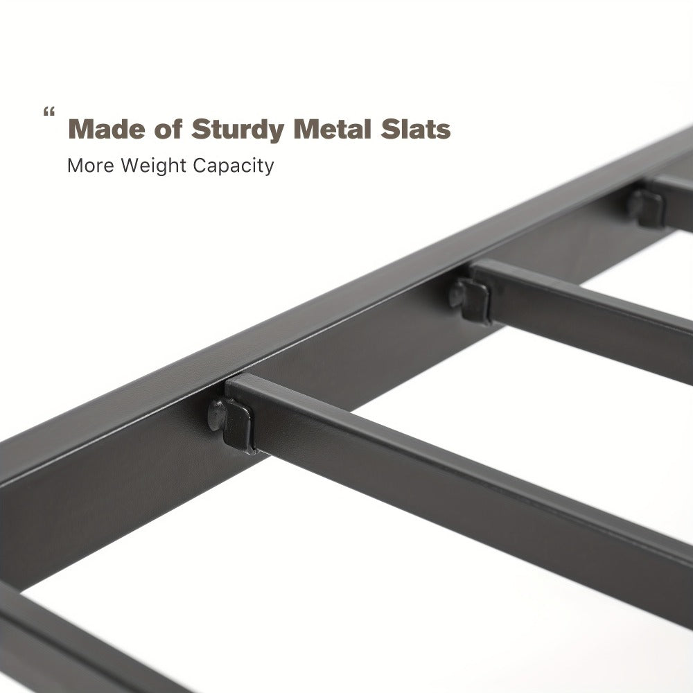Metal Platform Bed Frame with Under Bed Storage 12 14 16 18 Inch Height Steel Slat Support No Box Spring Needed Twin Twin XL King Bedroom Furniture