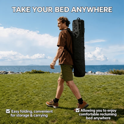 Bed Frame Sold Separately, 59/75 Inch Oversized Thick Folding Bed, Camping Bed, Portable Folding Guest Bed, with a Weight Capacity of 100/500/600/700 Pounds, Including Mattress, Suitable for Gardens, Balconies, Outdoors, And Camping