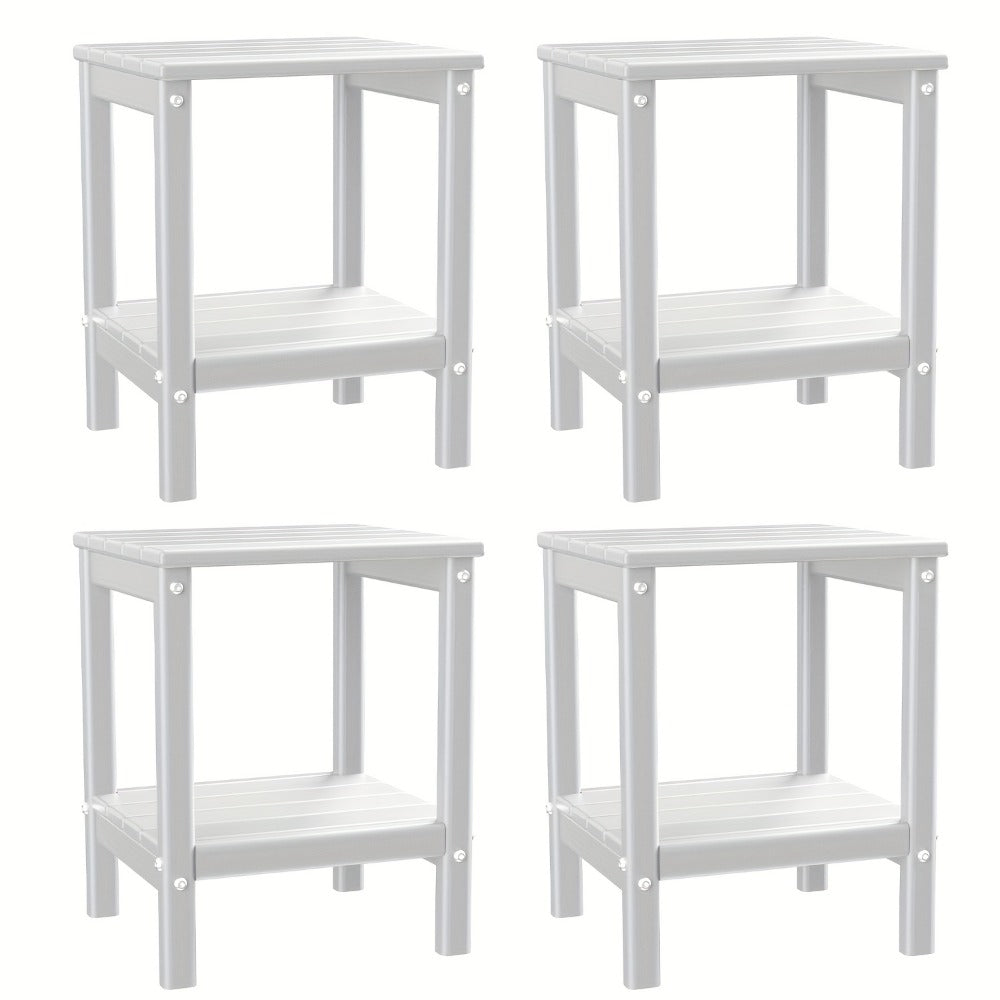 HDPE Adirondack Side Table Outdoor – Weather Resistant Rectangular End Table 15"x14"x18" for Adirondack Chair, Patio, Pool, Garden & Camping – 9 Colors, 1/2/4 Pack