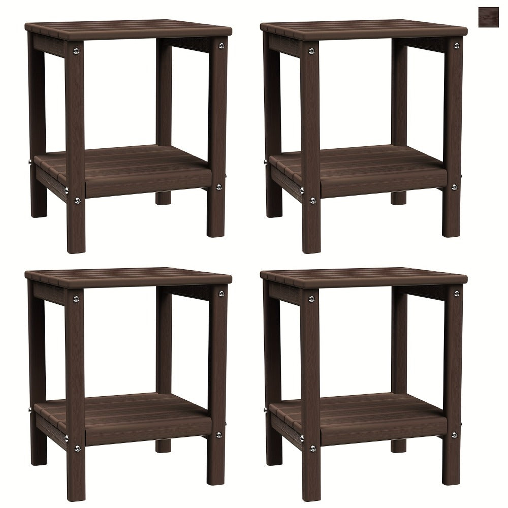 HDPE Adirondack Side Table Outdoor – Weather Resistant Rectangular End Table 15"x14"x18" for Adirondack Chair, Patio, Pool, Garden & Camping – 9 Colors, 1/2/4 Pack