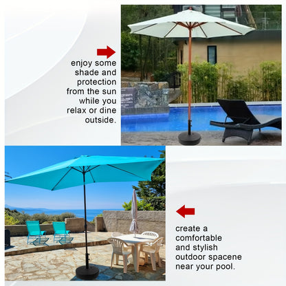 [Heavy Duty Umbrella Stand] Heavy Duty Umbrella Round Base Stand With Steel Umbrella Holder, Water Or Sand Fillable For Outdoor, Patio, Market, Lawn, Garden, 50lbs Weight Capacity, 20inch (Black)