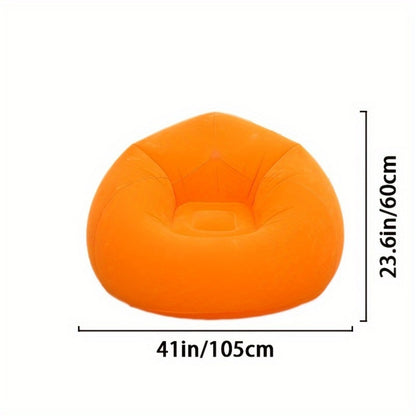 Inflatable Sofa Beanbag Chair Portable Folding Inflatable Recliner Couch for Living Room Bedroom Balcony Reading Room Lazy Lounge Chair Red Green Blue Brown