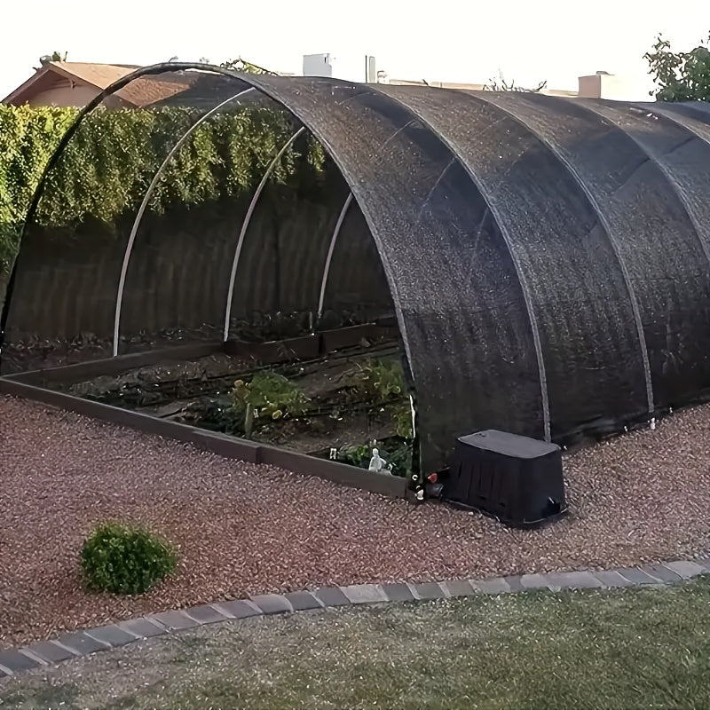 [UV Block Shade Net] UV Block Shade Net 40%-50% UV Block Black Olefin Fabric Shade Net - Heat Reduction Mesh for Plant Protection, Greenhouse Cover with 25 Tie Strips - 1pc