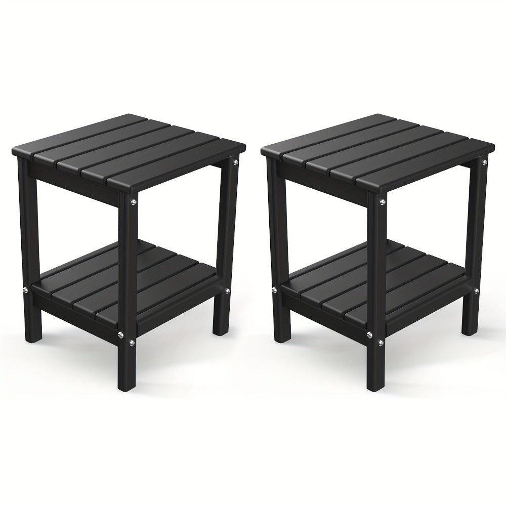 HDPE Adirondack Side Table Outdoor – Weather Resistant Rectangular End Table 15"x14"x18" for Adirondack Chair, Patio, Pool, Garden & Camping – 9 Colors, 1/2/4 Pack