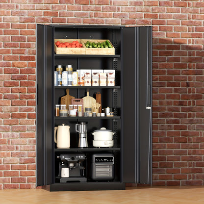 Metal Storage Cabinet, 71''/ 36''H for garage Storage Cabinet With Adjustable Shelves And Lockable Doors, Closet Storage And Organization For Garage, Gym, Home Office, School, Easy To Assemble