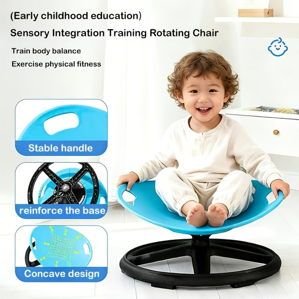 1 Autistic Children's Oversized Anti Spinning Sensory Chair - Blue And Orange Red, Sturdy Hard Plastic Frame with Anti Slip Base, Easy to Clean Surface, Ideal for Sensory Processing Disorders, Motor Skill Development, Concentration, Smooth Rotation