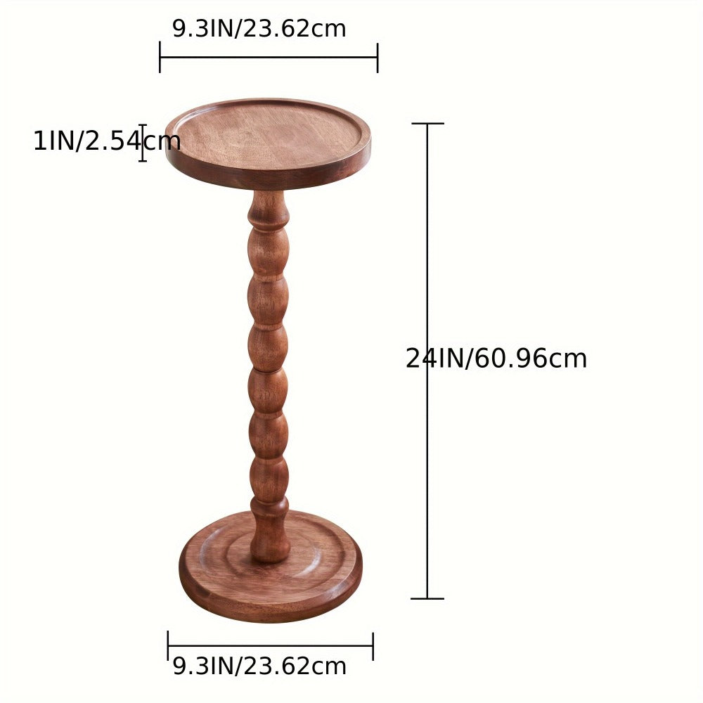 Small Side Table with Solid Wood Legs Modern Accent Table for Living Room Bedroom & Office - Plant Stand Coffee Table End Table for Small Spaces | Walnut Black Round Table Options
