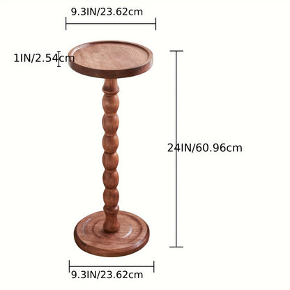 Small Side Table with Solid Wood Legs Modern Accent Table for Living Room Bedroom & Office - Plant Stand Coffee Table End Table for Small Spaces | Walnut Black Round Table Options
