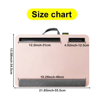 Portable Laptop Bed Table Lap Desk with Tablet Slot Card Holder Multifunctional Tray for Bed Sofa Floor Dining Reading Writing Ergonomic Movable Home Office Desk