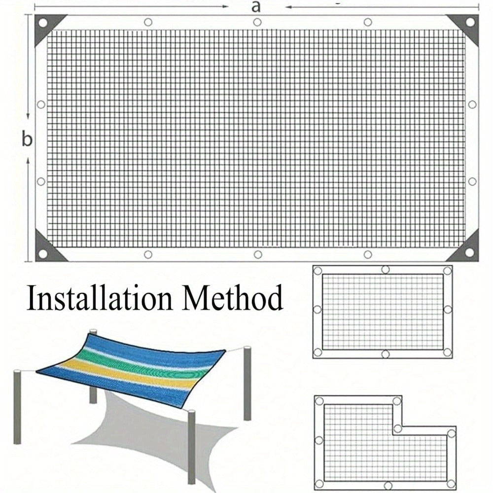 Sun Shade Net Striped Multicolor 90% Sunblock Breathable HDPE Plastic Corner Guards – 2 Sizes Outdoor Shade Cloth for Garden Terrace Balcony Carport Picnic