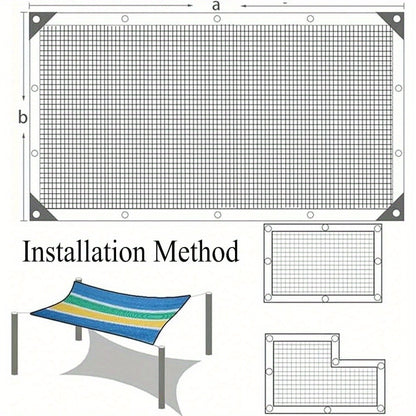 Sun Shade Net Striped Multicolor 90% Sunblock Breathable HDPE Plastic Corner Guards – 2 Sizes Outdoor Shade Cloth for Garden Terrace Balcony Carport Picnic