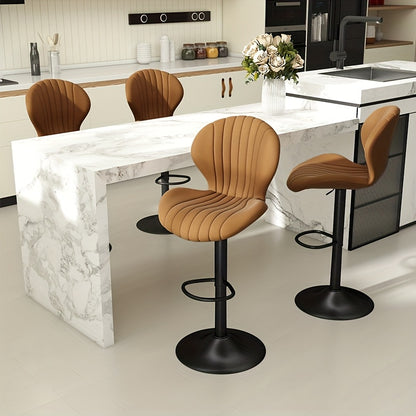 Bar Stools Set Of 1/2/3/4, Modern Swivel Bar Chairs, Barstools Counter Height with High Backrest, Artificial Leather, Easy 3-5 Minute Assembly for Bar, Kitchen, Dining Room.