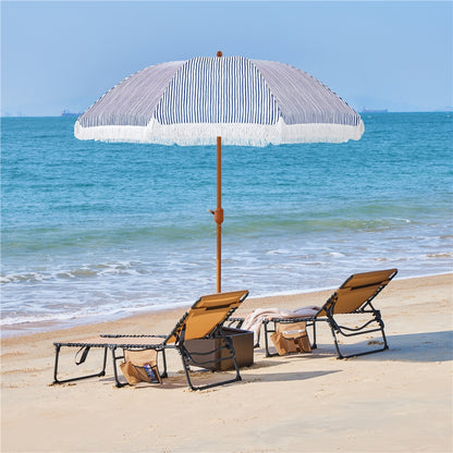 Patio Umbrella shown in the Blue/White, 9ft option