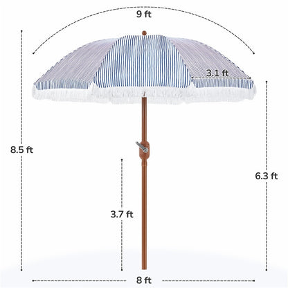 7.5-Foot Patio Umbrella, Backyard Sun Shade for Outdoor Shade and Protection detail image - detail view 12