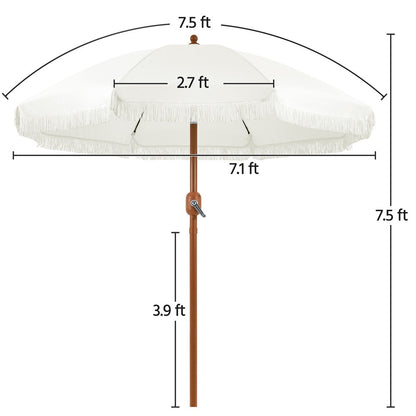7.5-Foot Patio Umbrella, Backyard Sun Shade for Outdoor Shade and Protection detail image - detail view 3