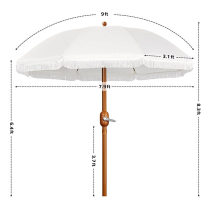 7.5-Foot Patio Umbrella, Backyard Sun Shade for Outdoor Shade and Protection detail image - detail view 9