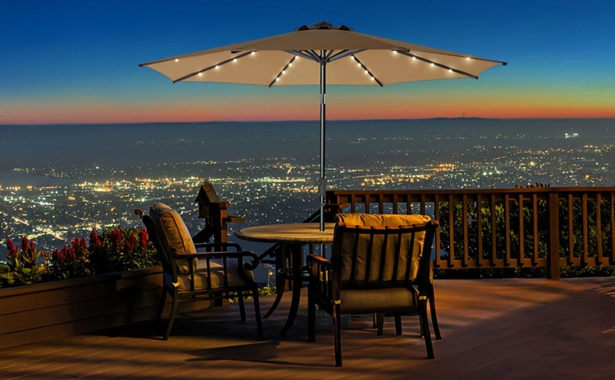 7.5-Foot Solar LED Patio Umbrella with UV Protection for Outdoor Shade and Protection detail image - detail view 11