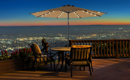 7.5-Foot Solar LED Patio Umbrella with UV Protection for Outdoor Shade and Protection detail image - detail view 11