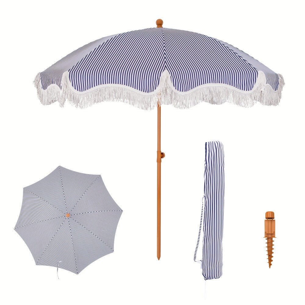 7-Foot Outdoor Umbrella with Carry Bag and UV Protection for Patio detail image - detail view 9